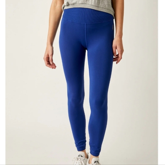 Free People Movement Good Karma High-Waisted Leggings Indigo Blue - Picture 2 of 8